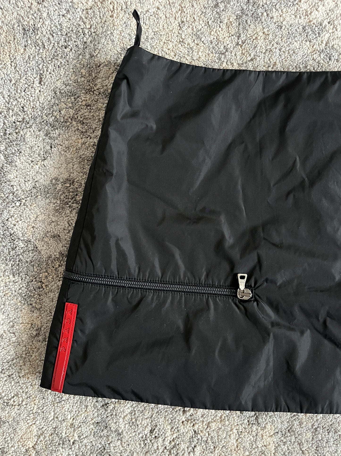 Prada SS1999 nylon multi-zip mini skirt