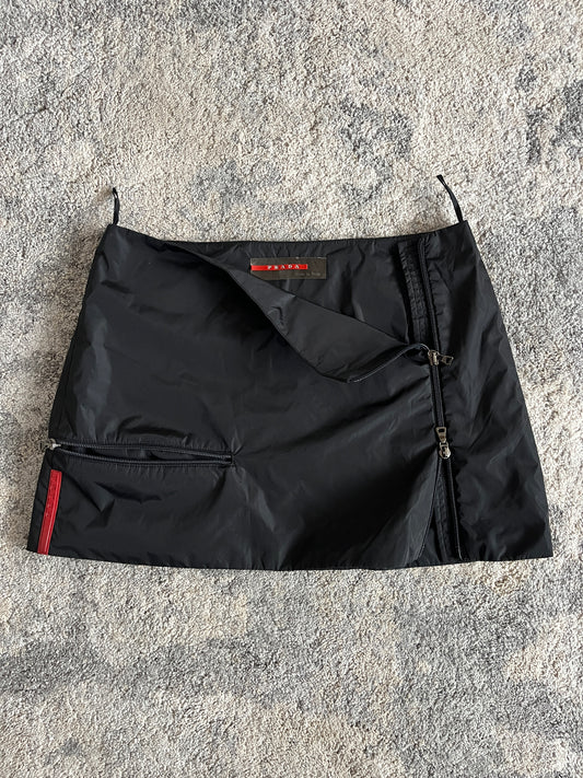 Prada SS1999 nylon multi-zip mini skirt