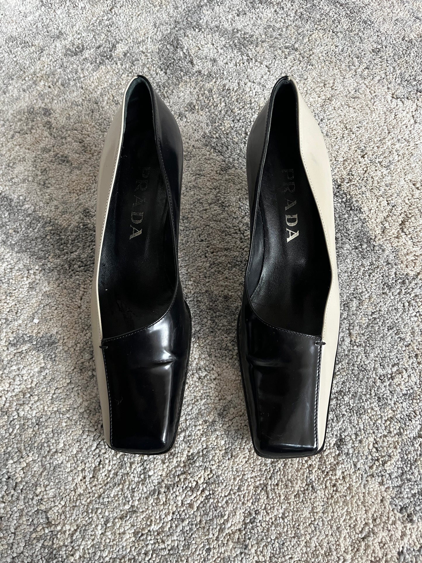 Prada SS1997 square toe heels