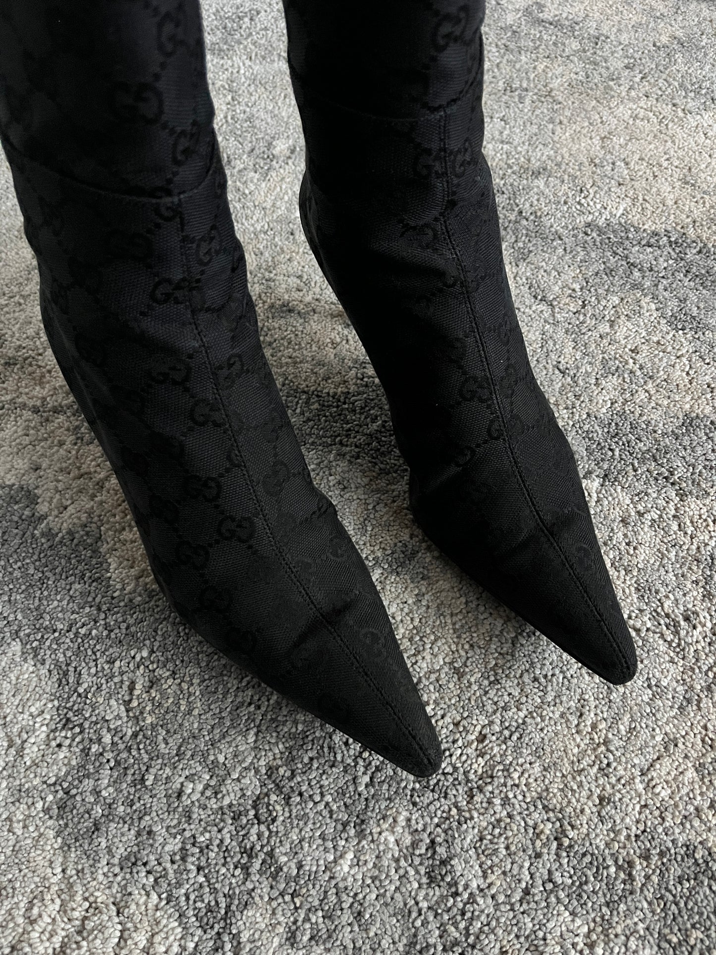 Gucci 2000's monogram heels boots