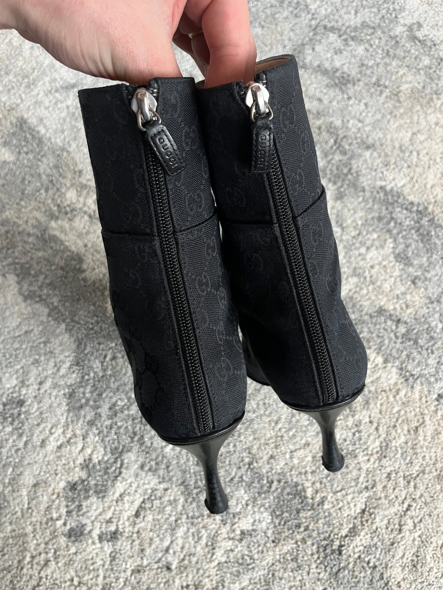 Gucci 2000's monogram heels boots