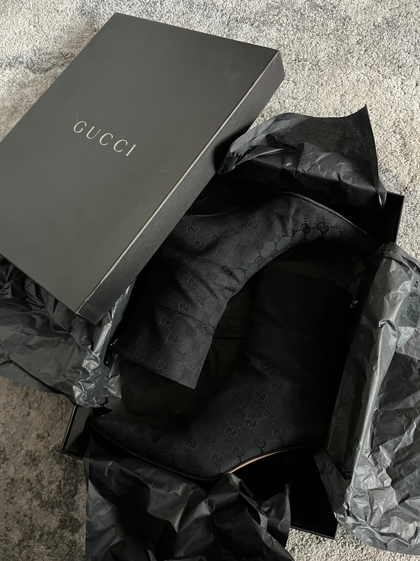 Gucci 2000's monogram heels boots