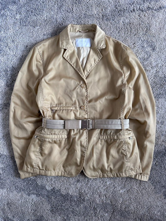 Prada 1990's nylon blazer jacket with belt