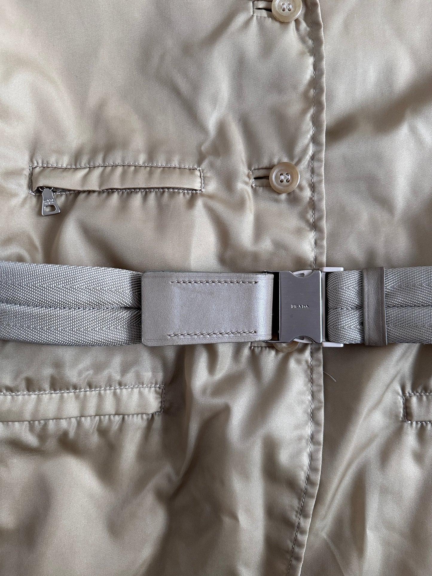 Prada 1990's nylon blazer jacket with belt