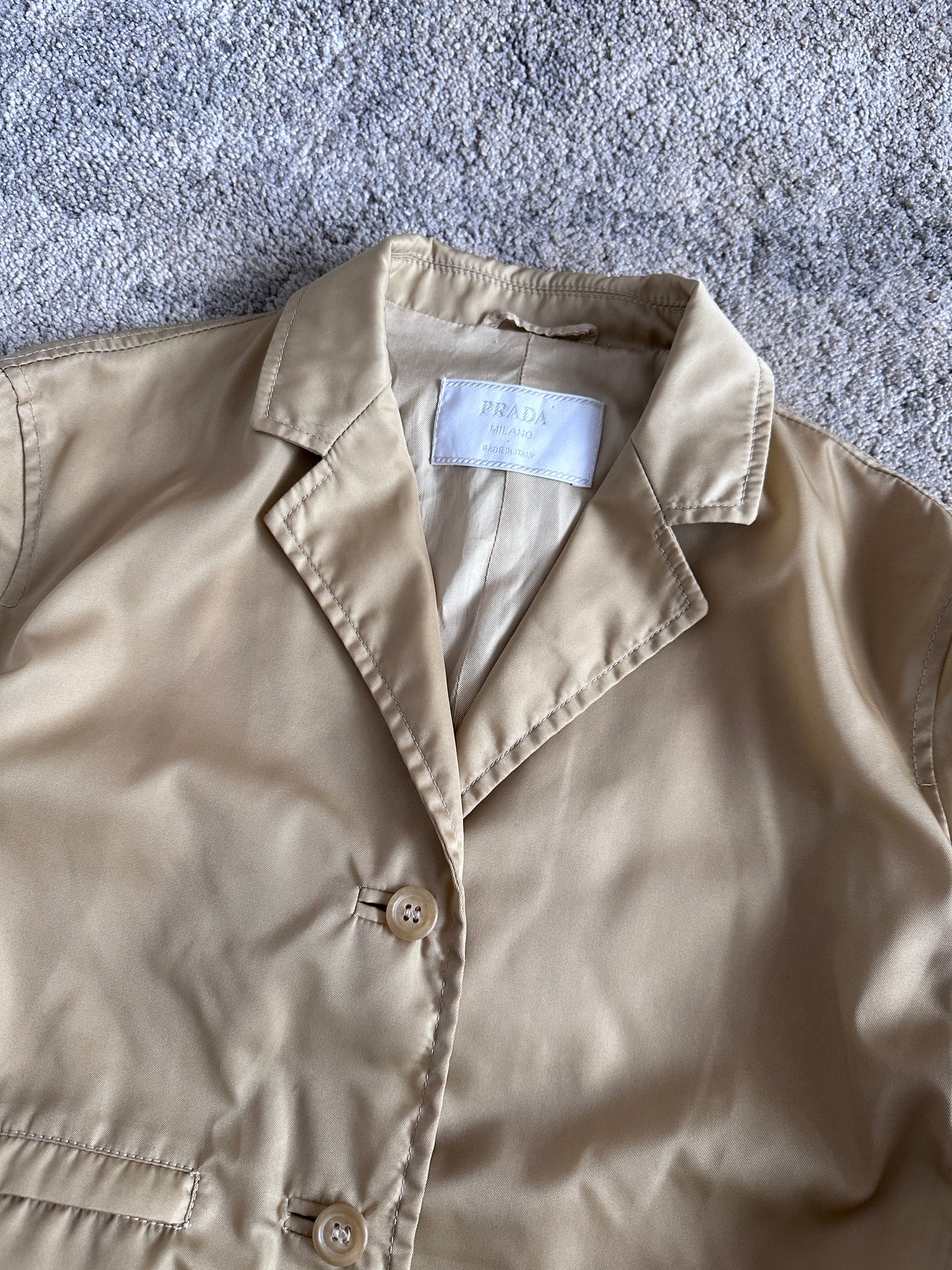 Prada 1990's nylon blazer jacket with belt