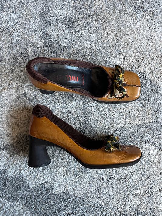 Miu Miu FW1999 butterfly patent heels