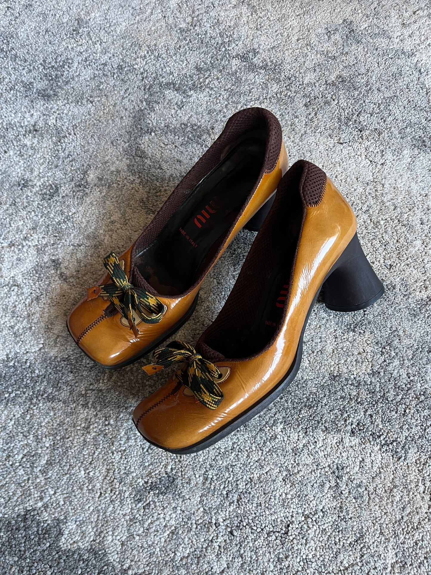 Miu Miu FW1999 butterfly patent heels