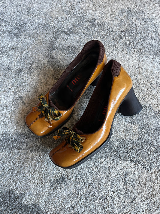 Miu Miu FW1999 butterfly patent heels