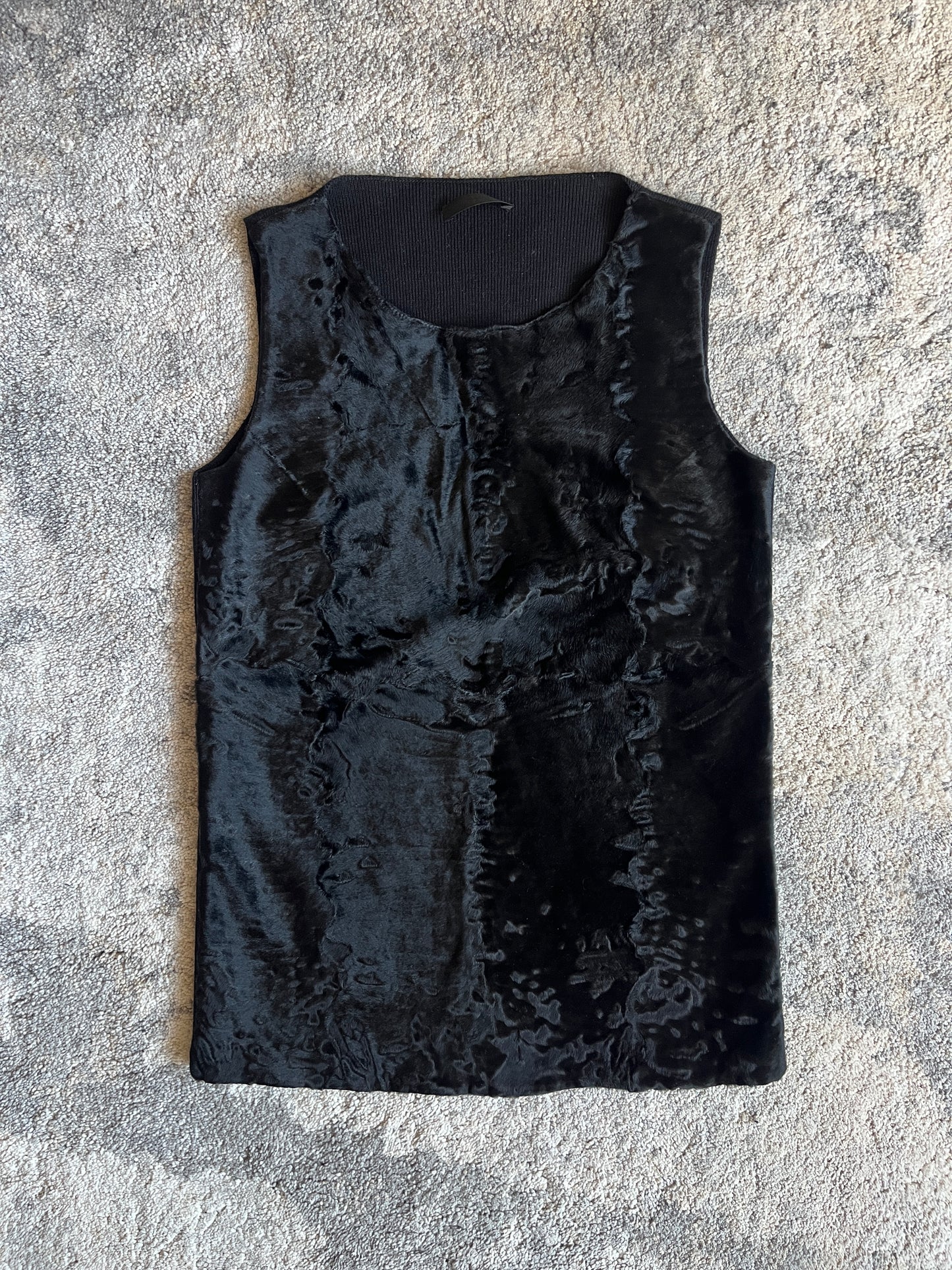 Prada FW1999 fur & wool tank top