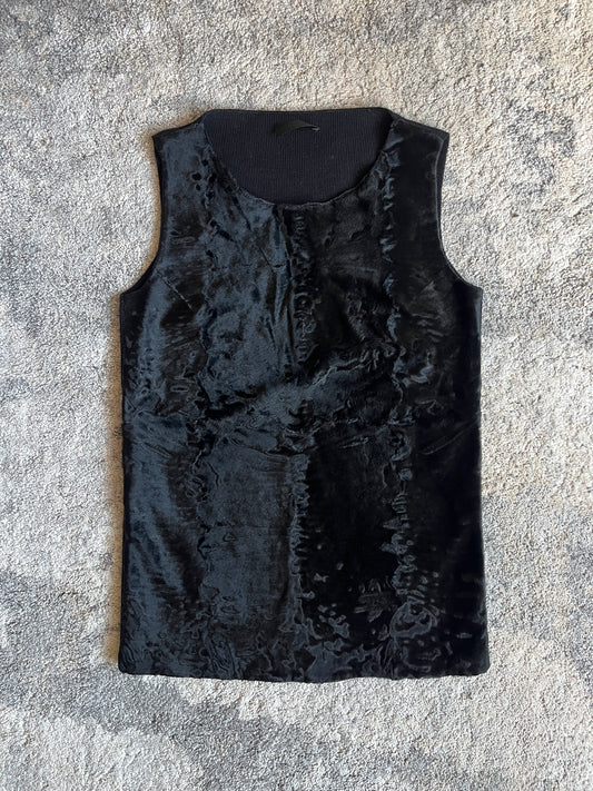 Prada FW1999 fur & wool tank top
