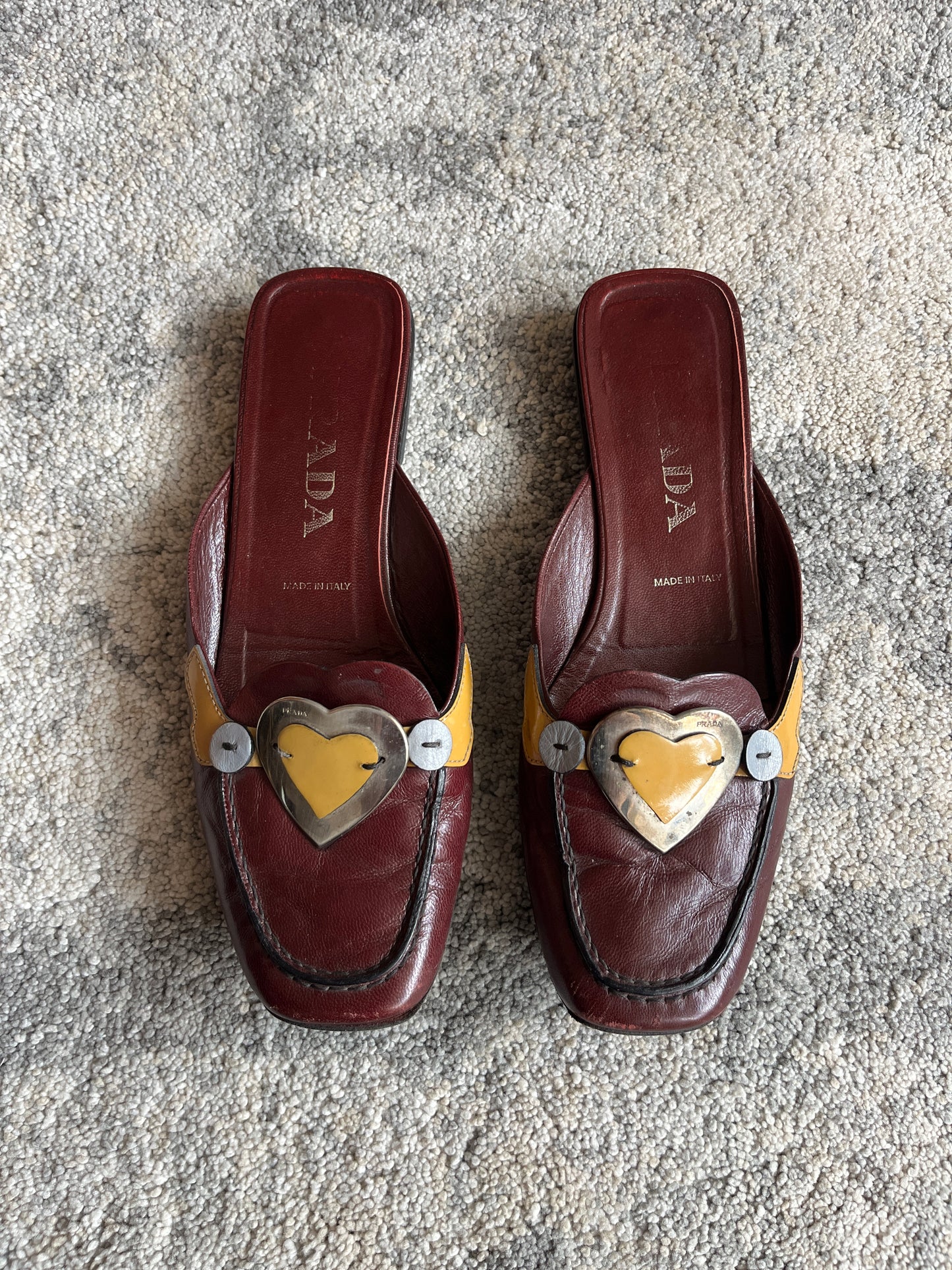 Prada 1999 leather flat mules