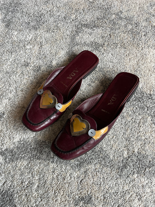 Prada 1999 leather flat mules