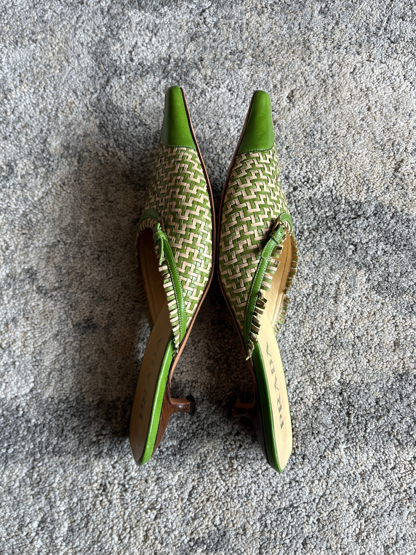 Prada 2000's leather braiding mules