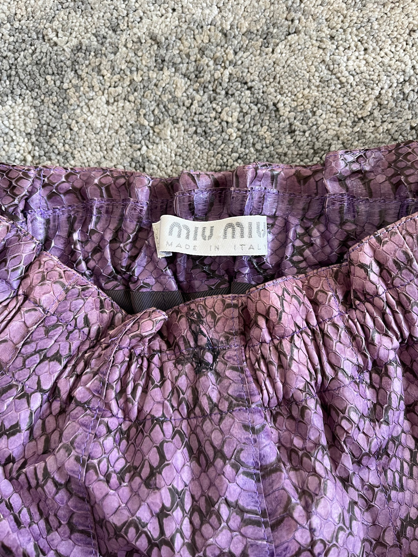 Miu Miu FW2000 python leather skirt
