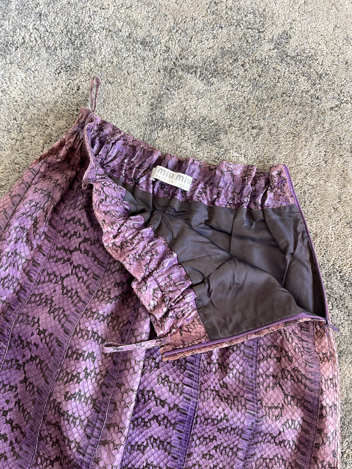 Miu Miu FW2000 python leather skirt