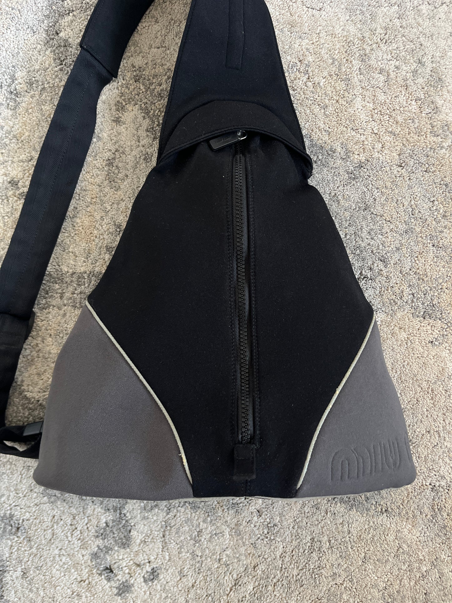 Miu Miu 1999 nylon chest rig backpack