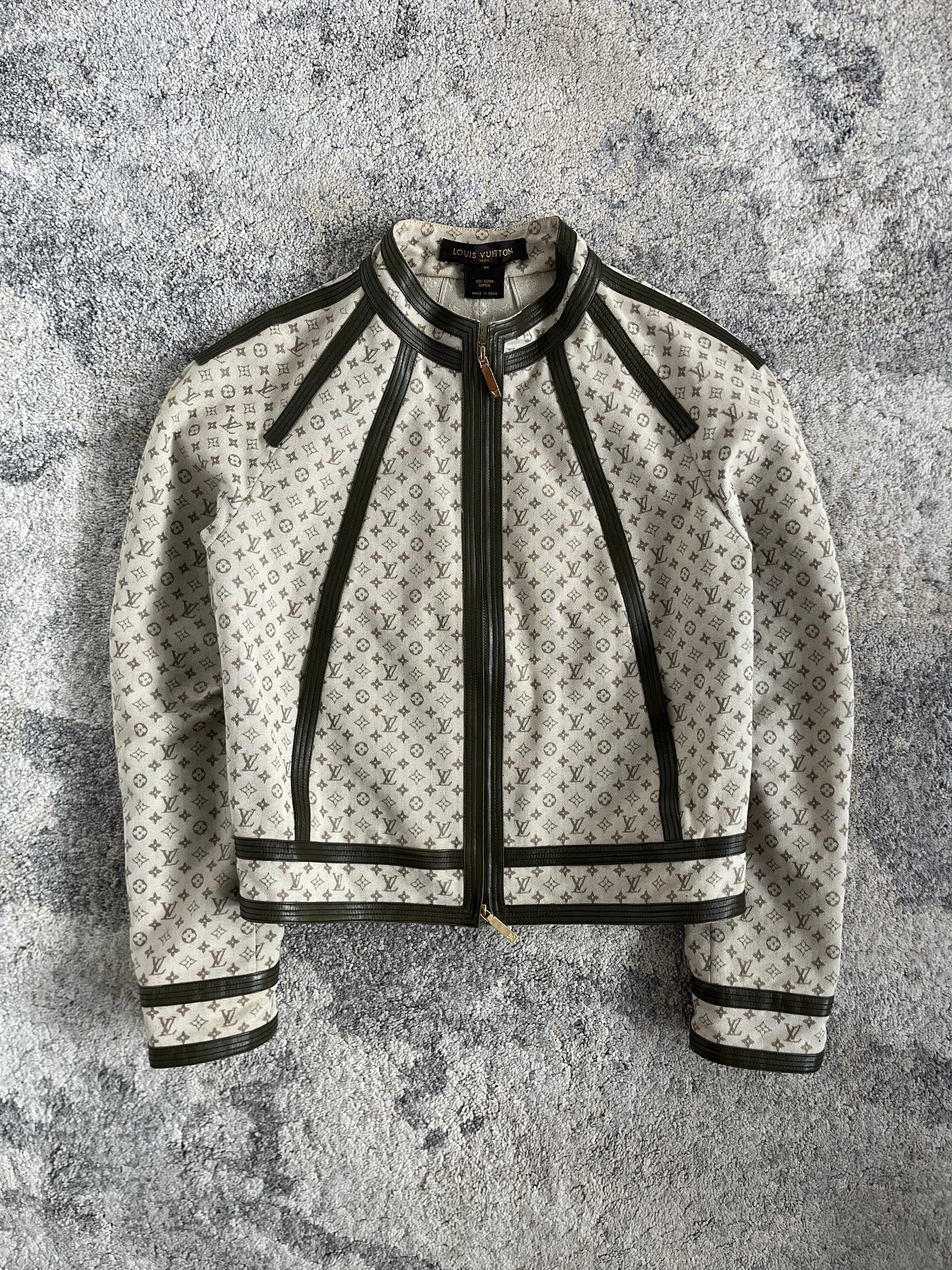 Louis Vuitton SS2000 monogram cotton & leather jacket