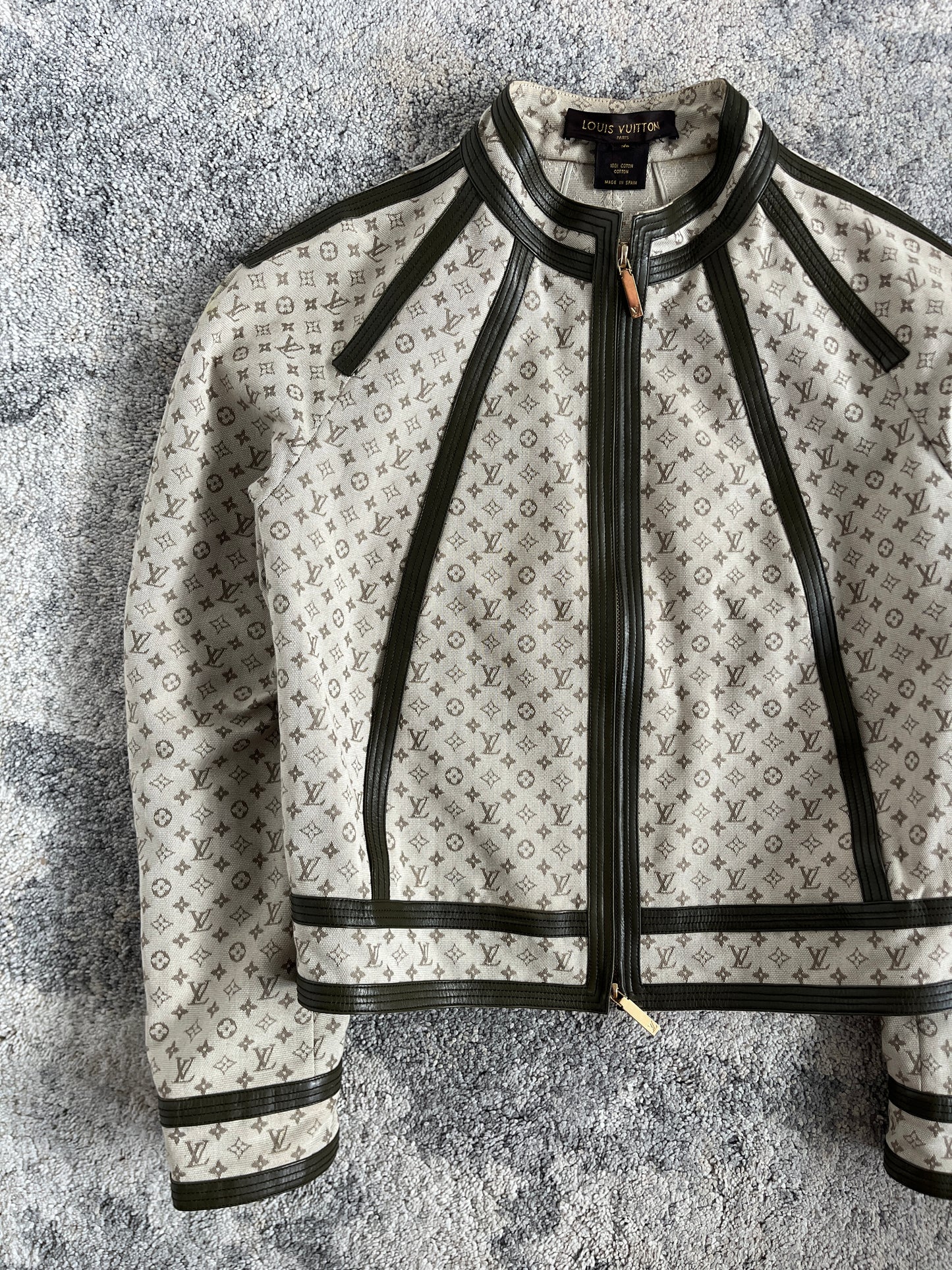 Louis Vuitton SS2000 monogram cotton & leather jacket