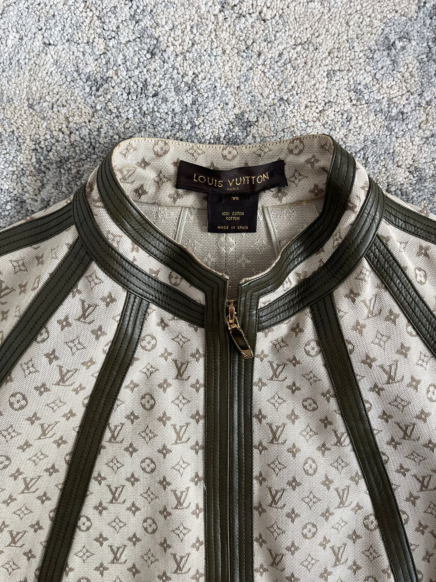 Louis Vuitton SS2000 monogram cotton & leather jacket