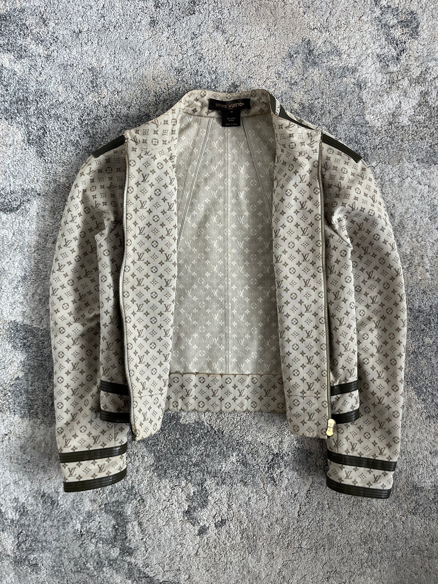 Louis Vuitton SS2000 monogram cotton & leather jacket