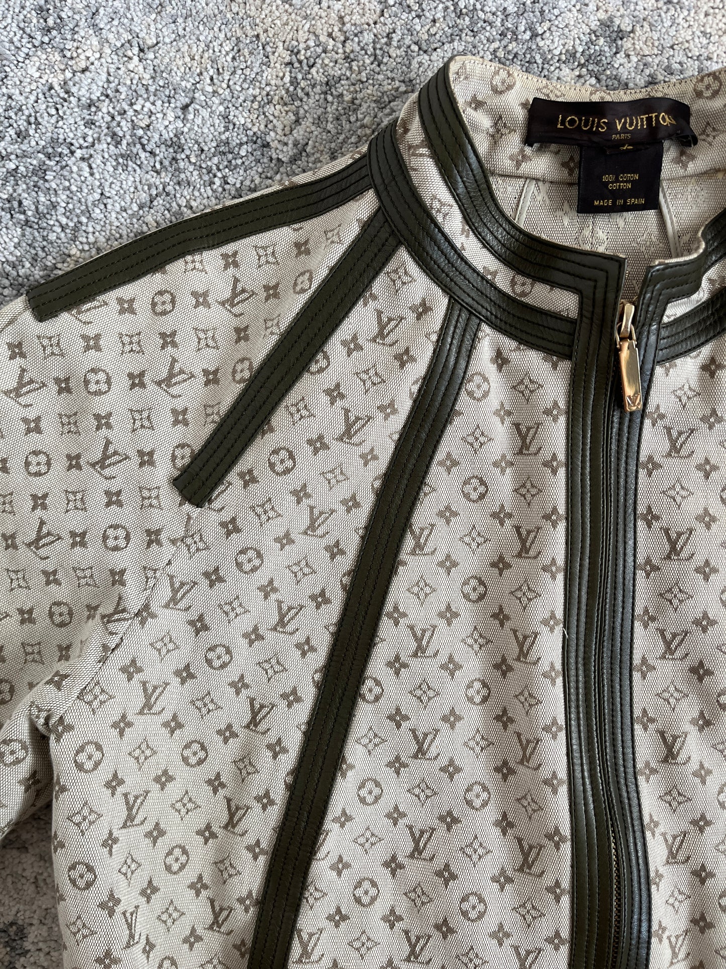 Louis Vuitton SS2000 monogram cotton & leather jacket