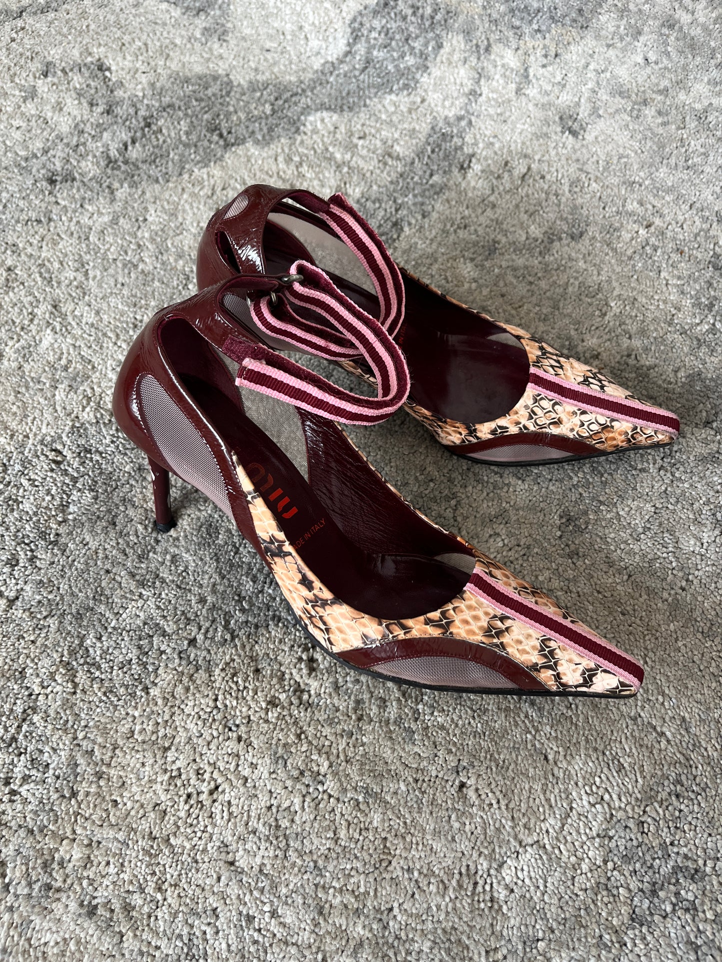 Miu Miu 1999 python leather heels