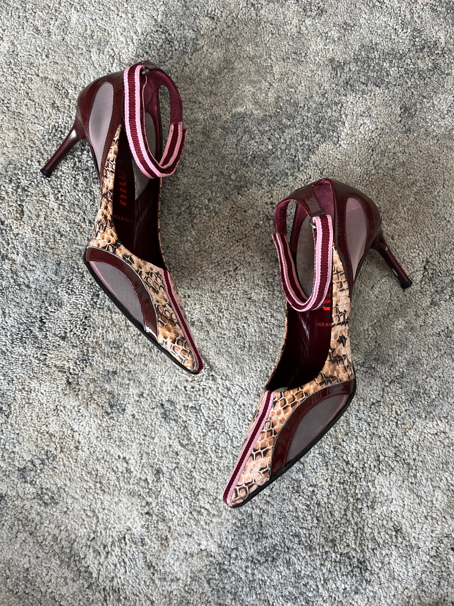 Miu Miu 1999 python leather heels
