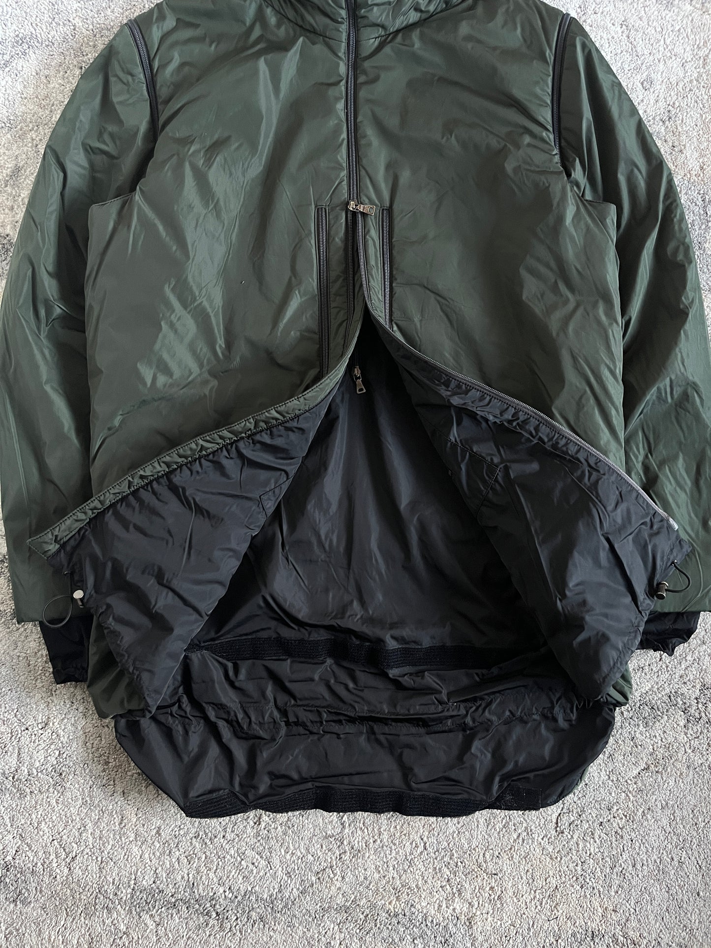 Prada FW2000 nylon padded convertible jacket