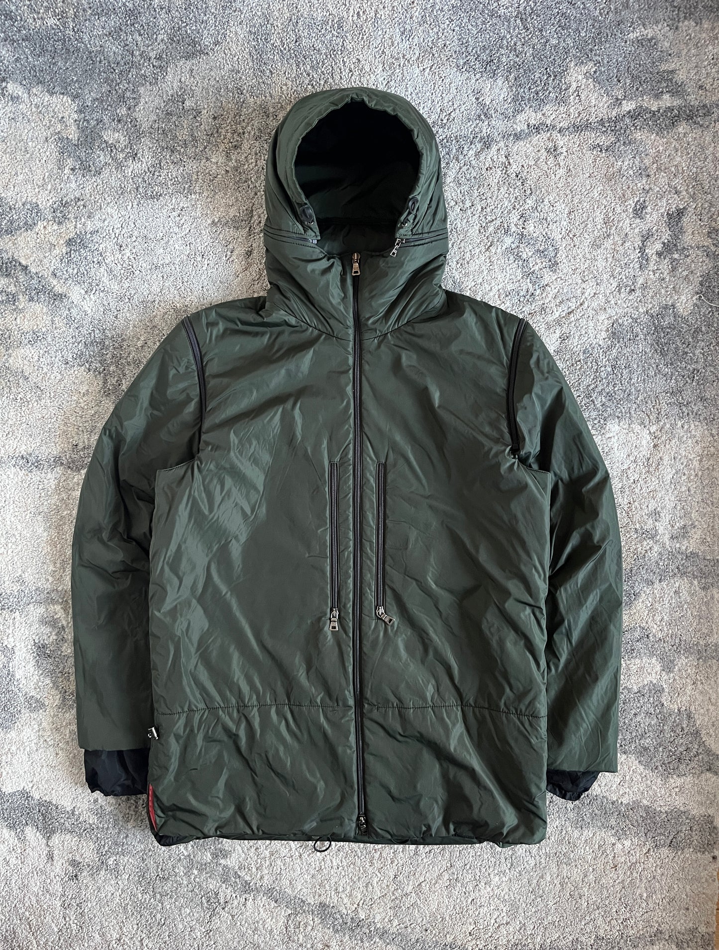Prada FW2000 nylon padded convertible jacket