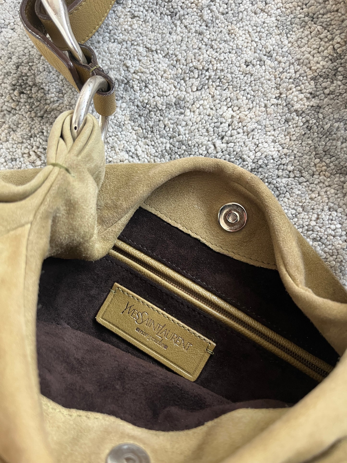 Yves Saint Laurent 2000's suede handbag