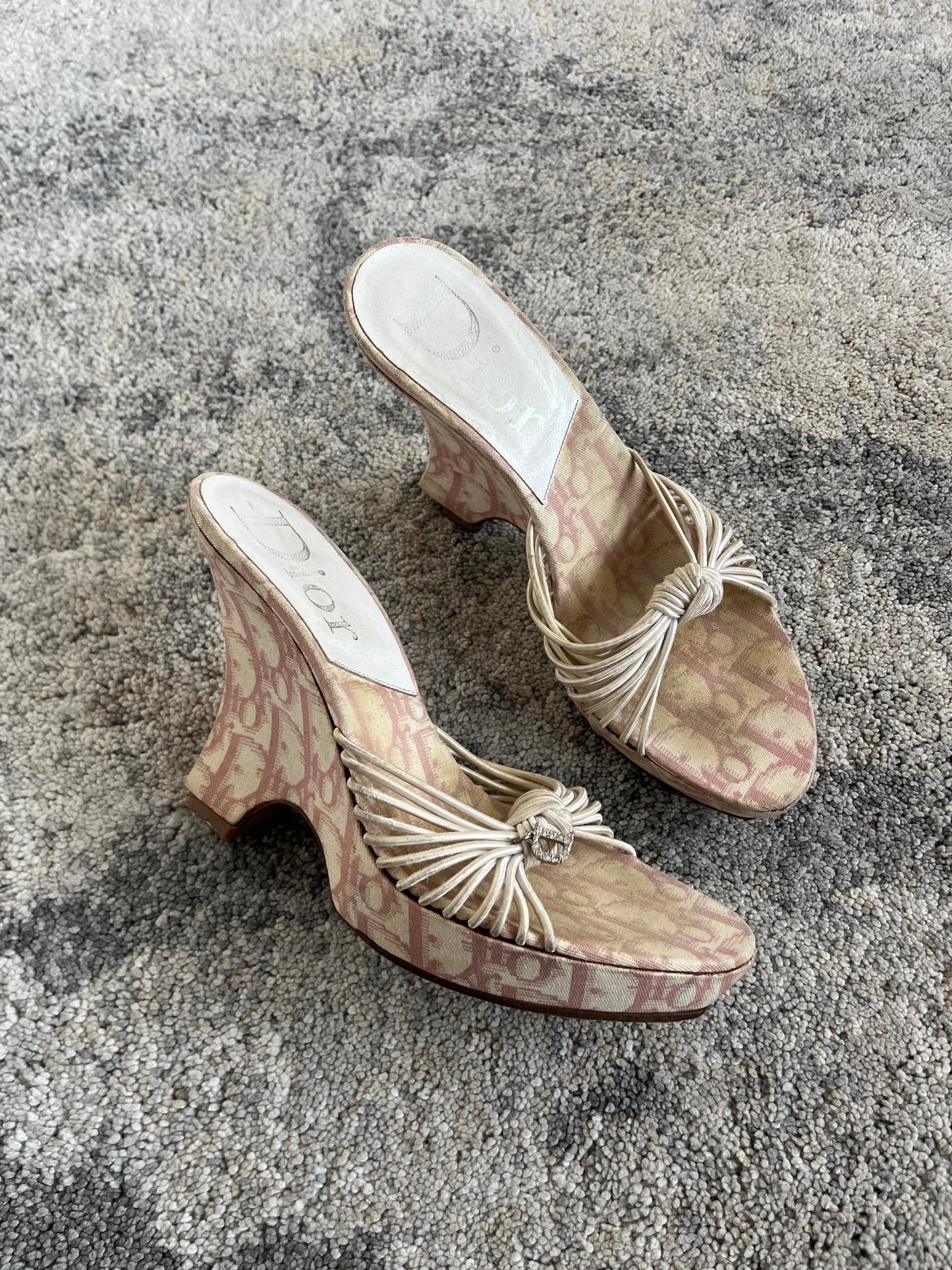 Dior 2000's cotton monogram heels