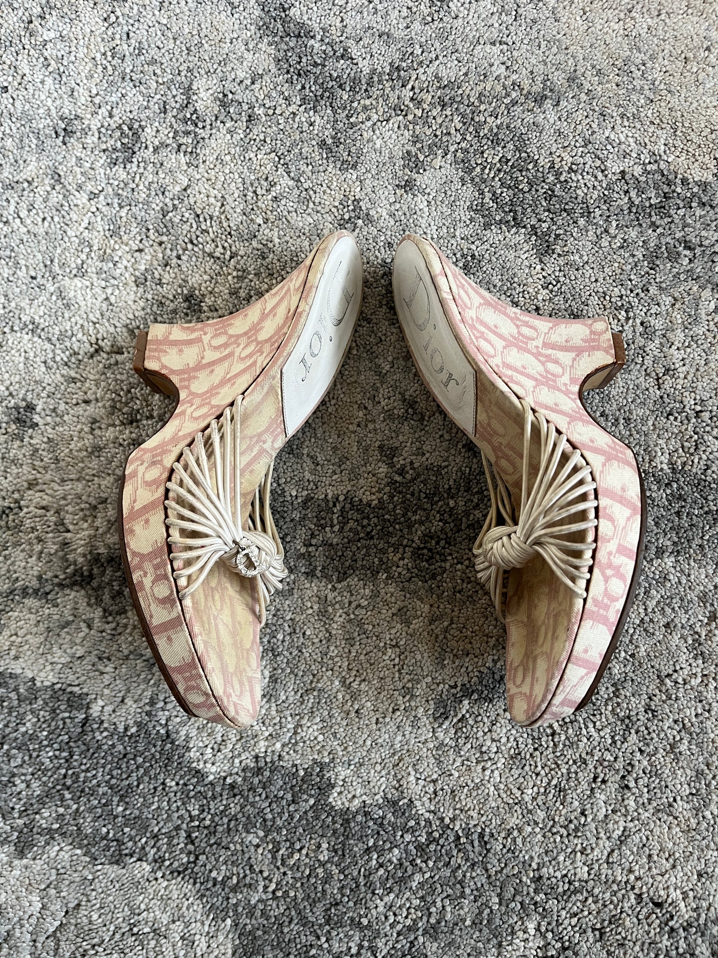 Dior 2000's cotton monogram heels