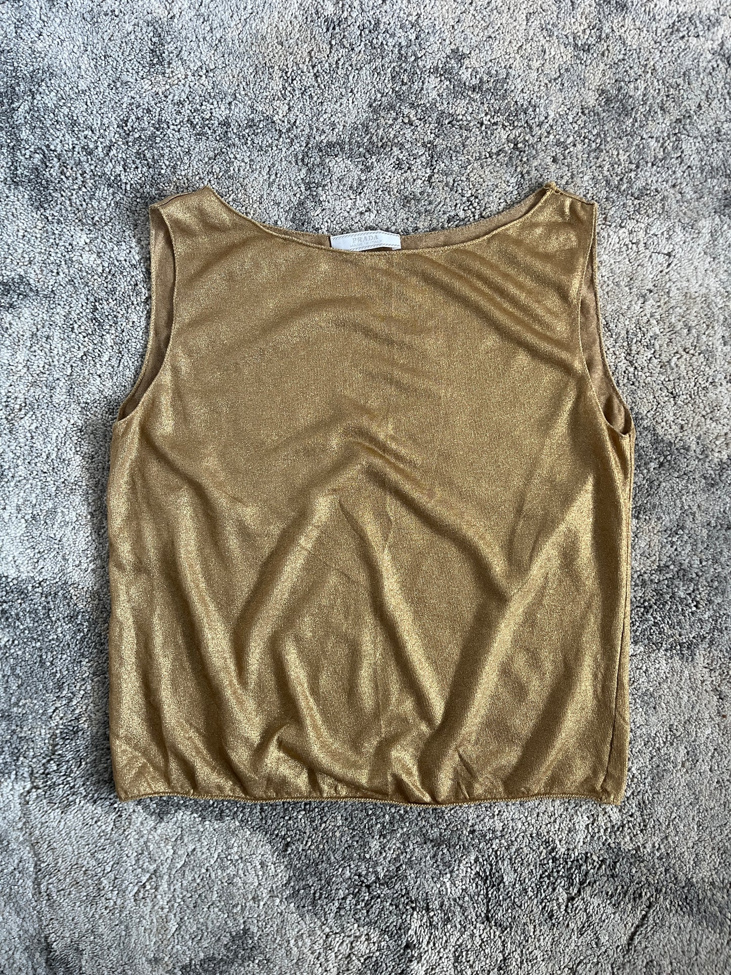 Prada SS1998 rayon gold tank top