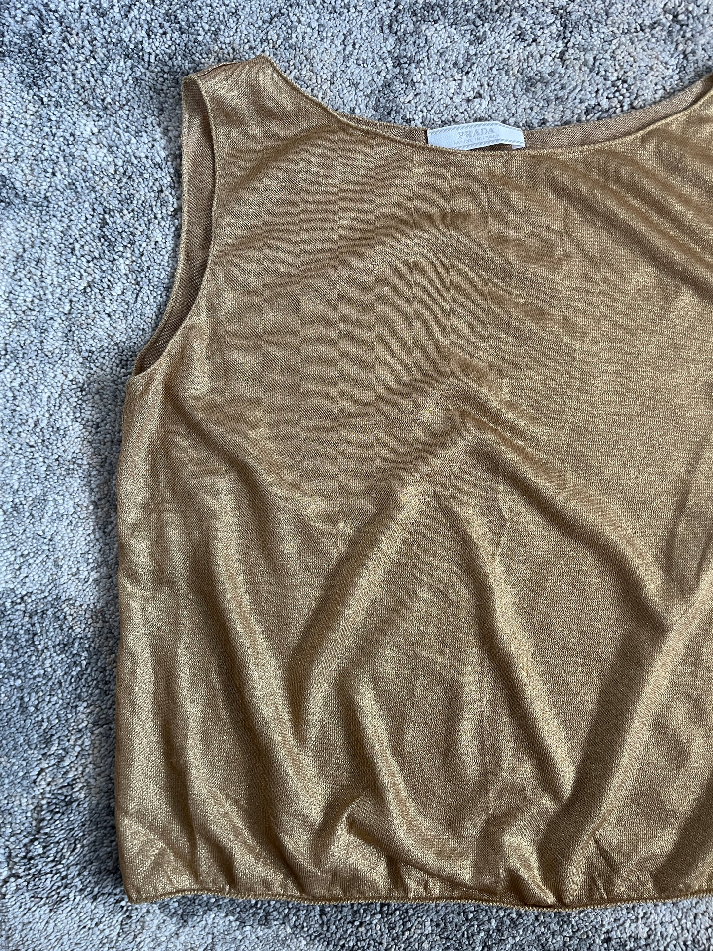 Prada SS1998 rayon gold tank top