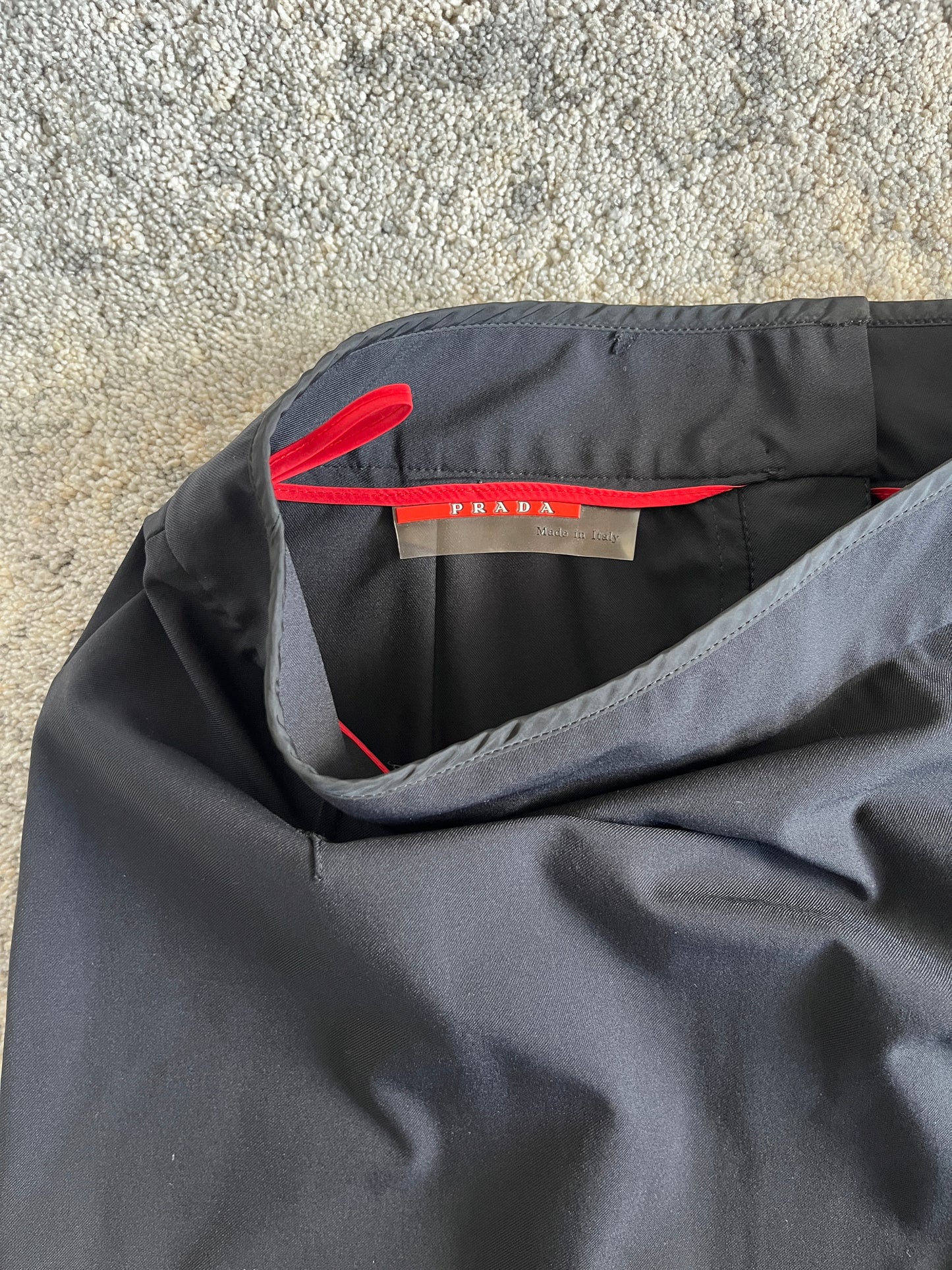Prada 2000's nylon back zip skirt