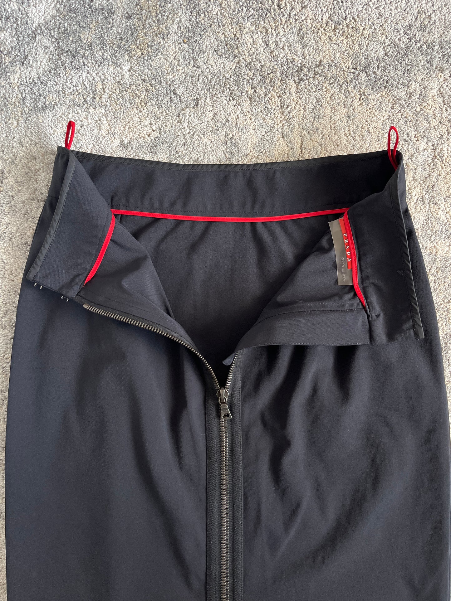 Prada 2000's nylon back zip skirt