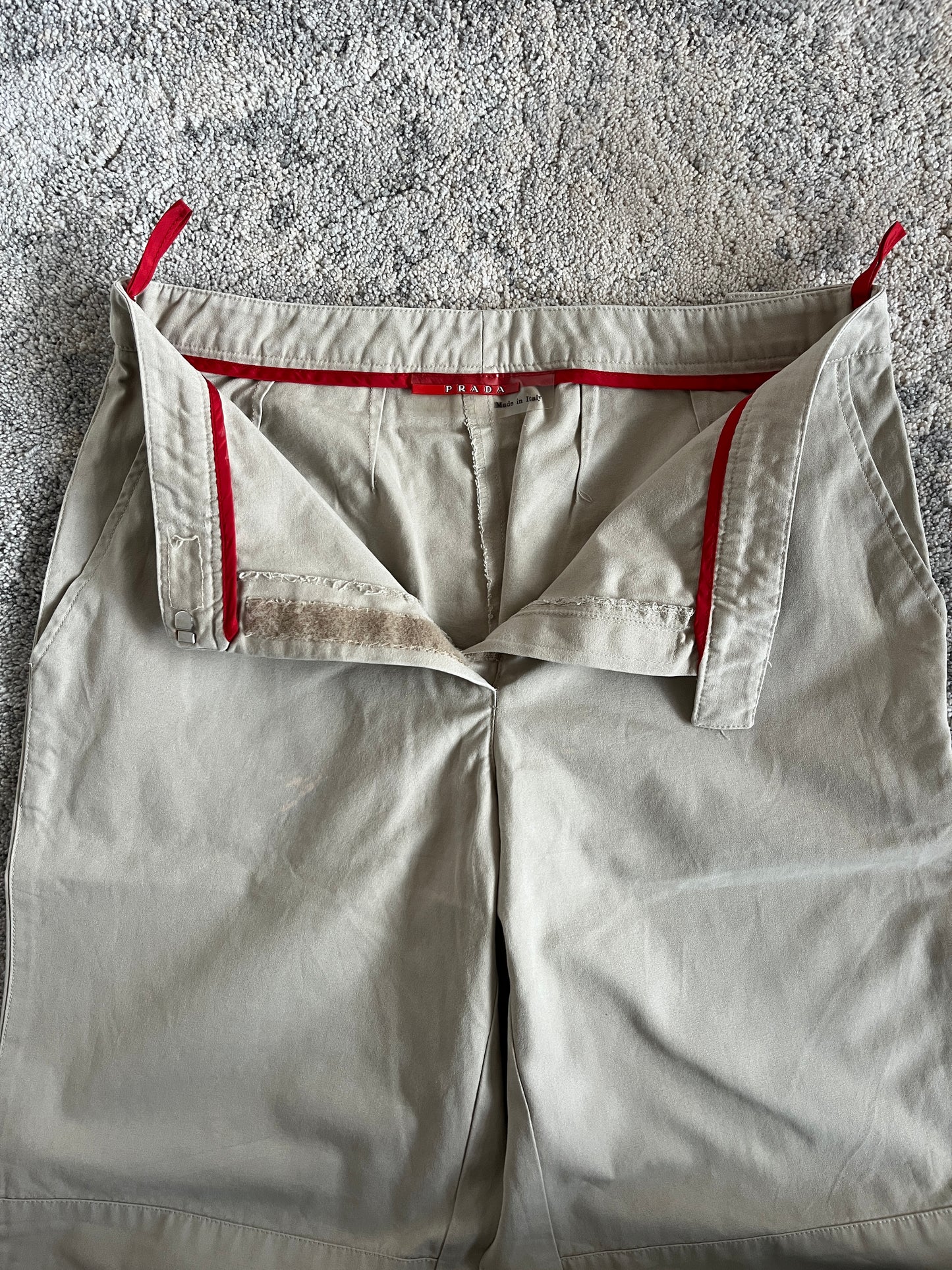 Prada 1999 cotton double knee pants