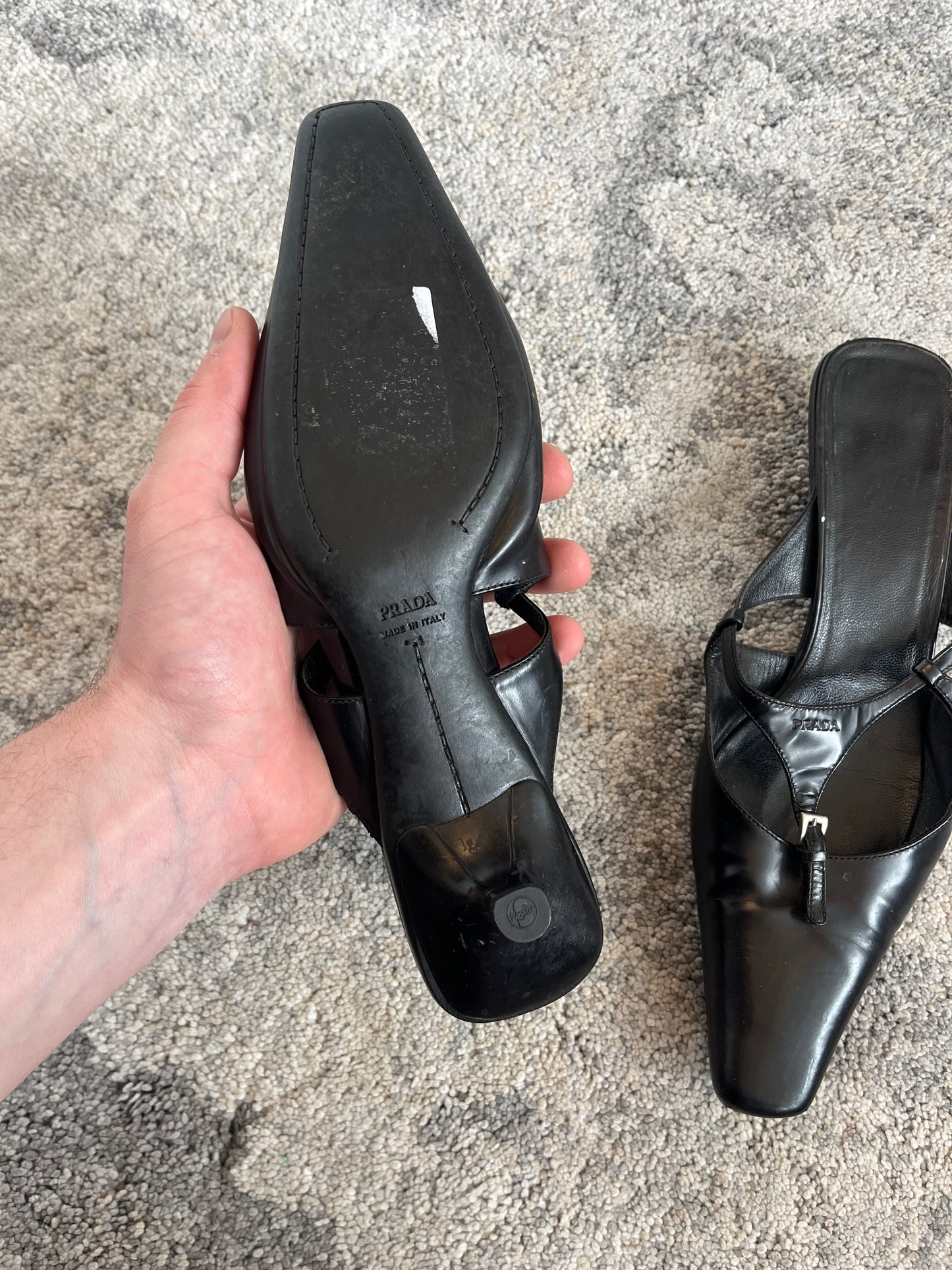 Prada 1990's leather mules