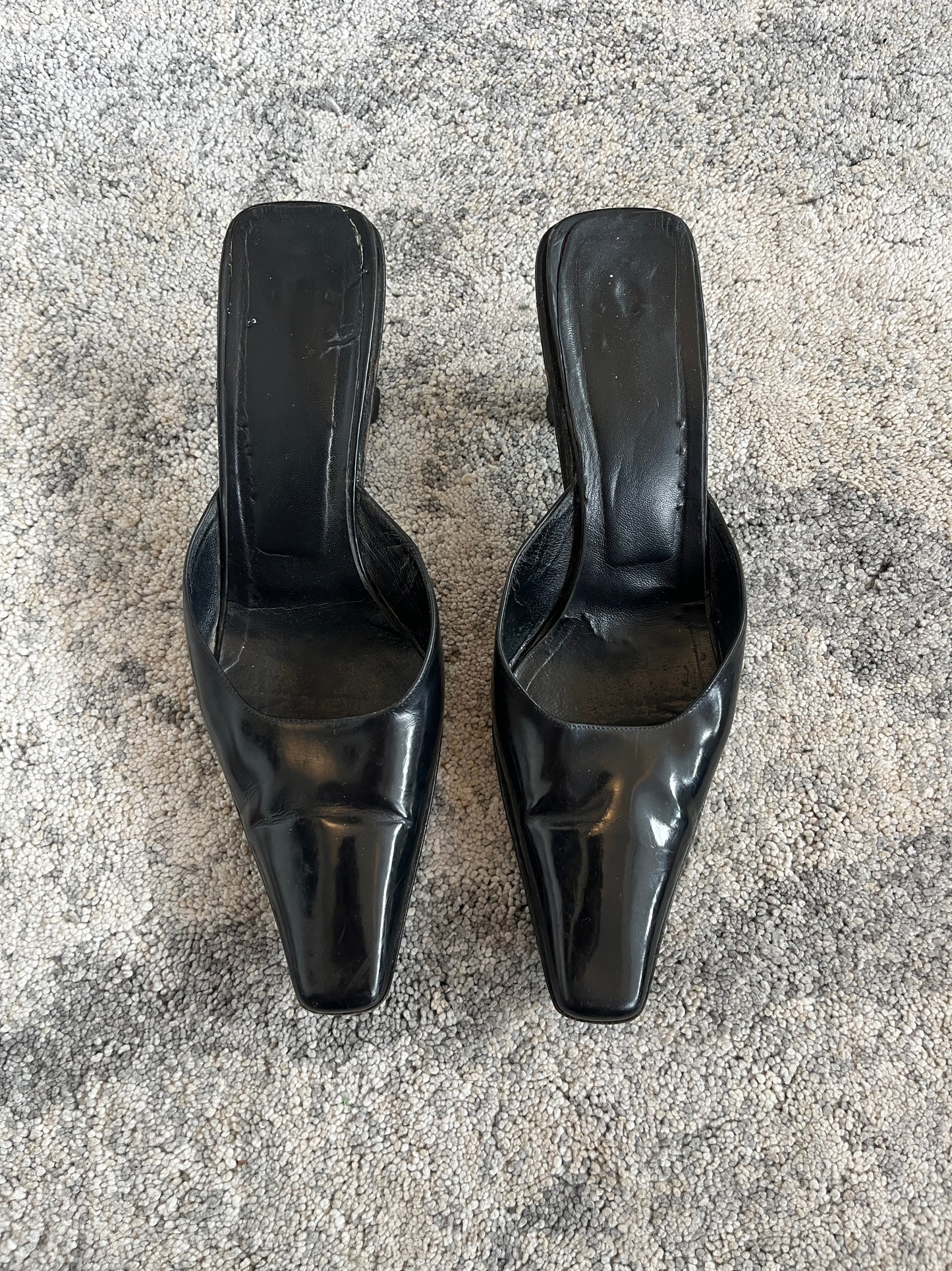 Prada 1999 leather heels mules