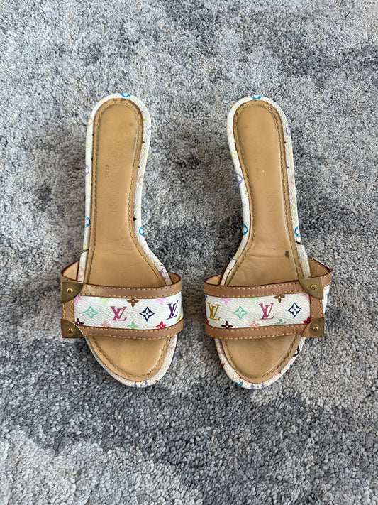 Louis Vuitton Takahashi Murakami monogram leather sandals