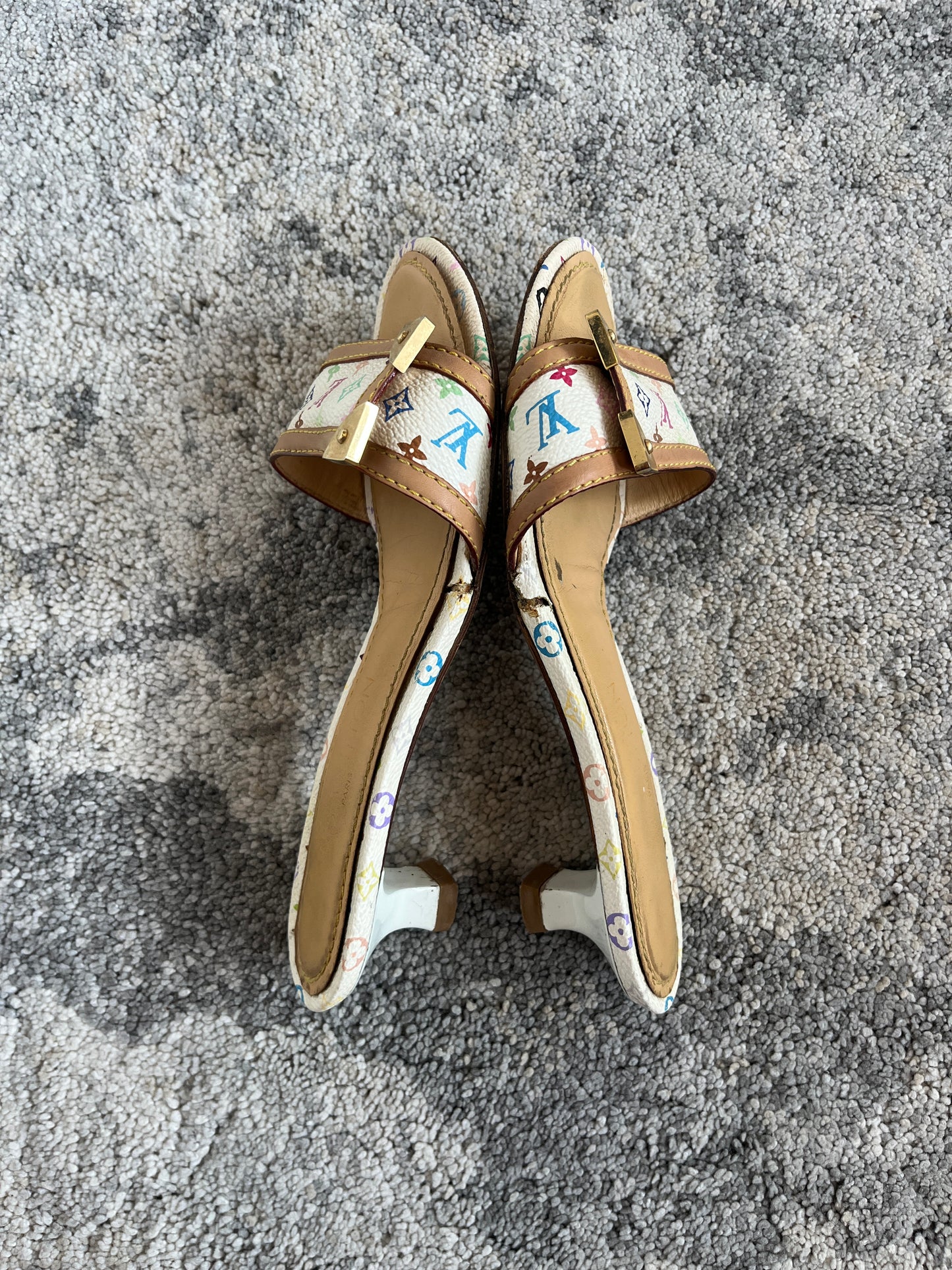 Louis Vuitton Takahashi Murakami monogram leather sandals