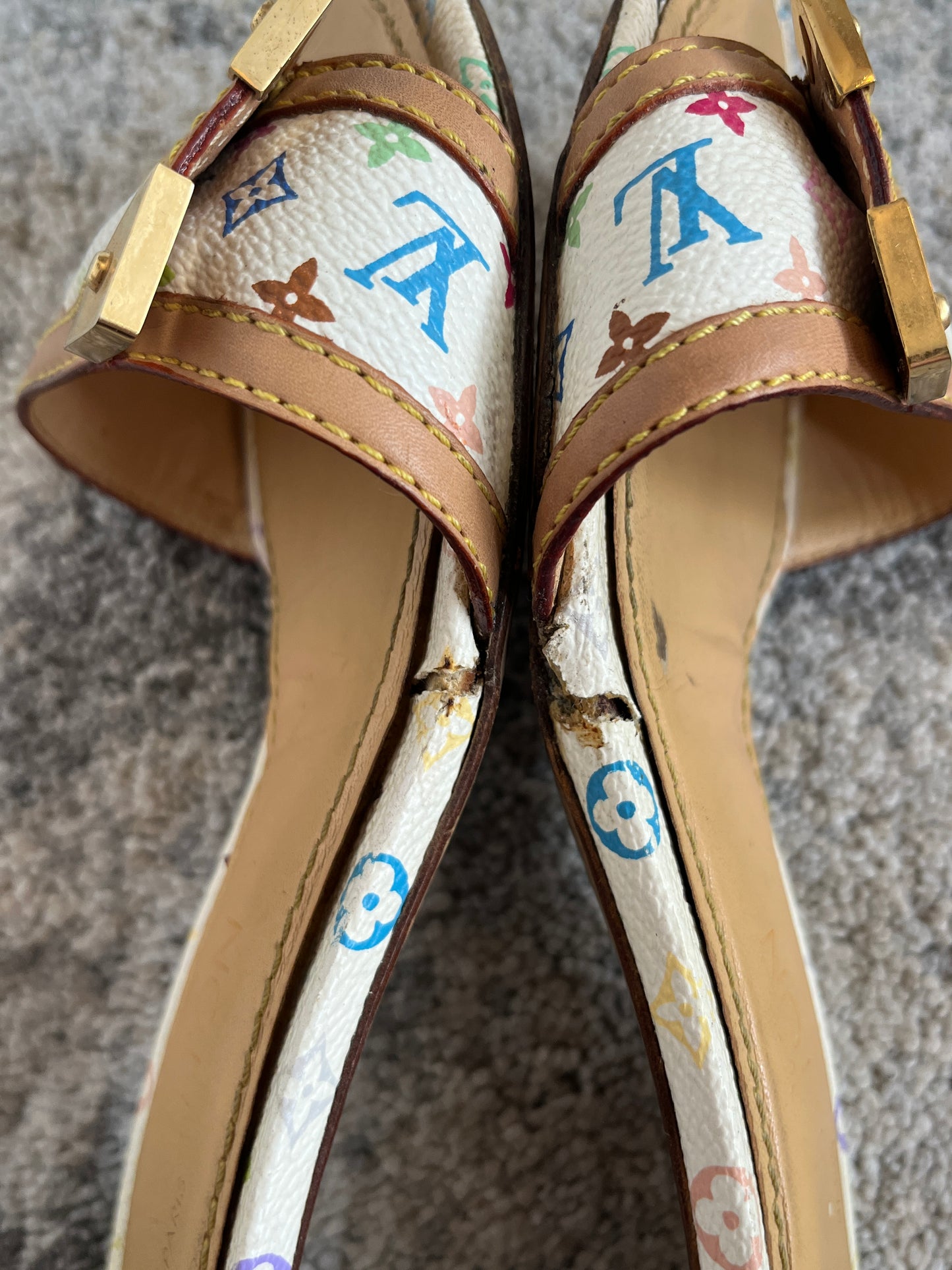 Louis Vuitton Takahashi Murakami monogram leather sandals