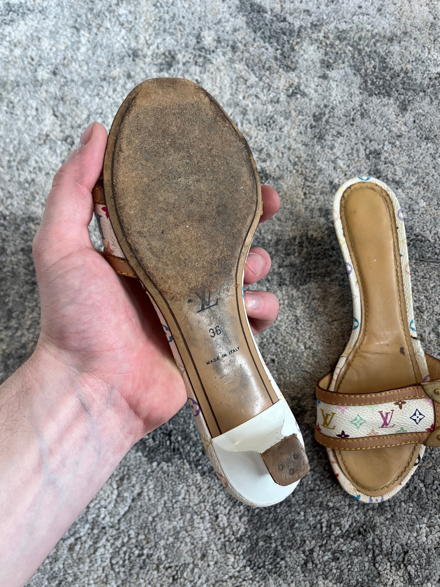 Louis Vuitton Takahashi Murakami monogram leather sandals