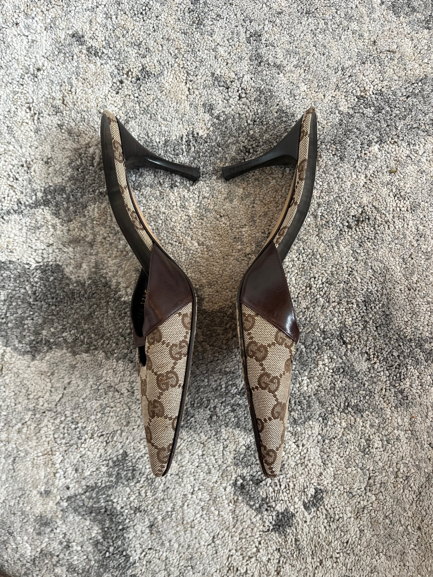 Gucci 2000's monogram & leather mules