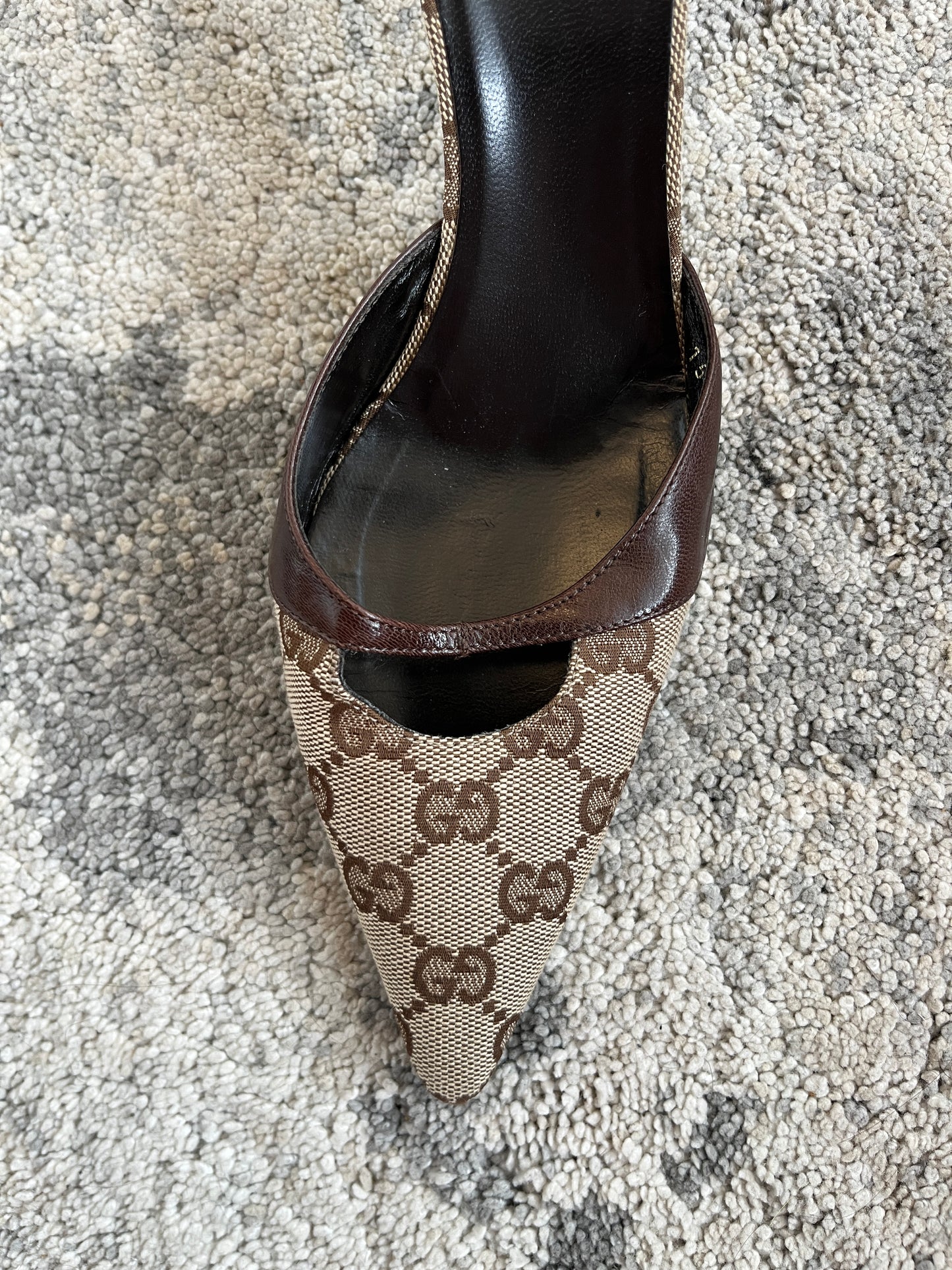 Gucci 2000's monogram & leather mules