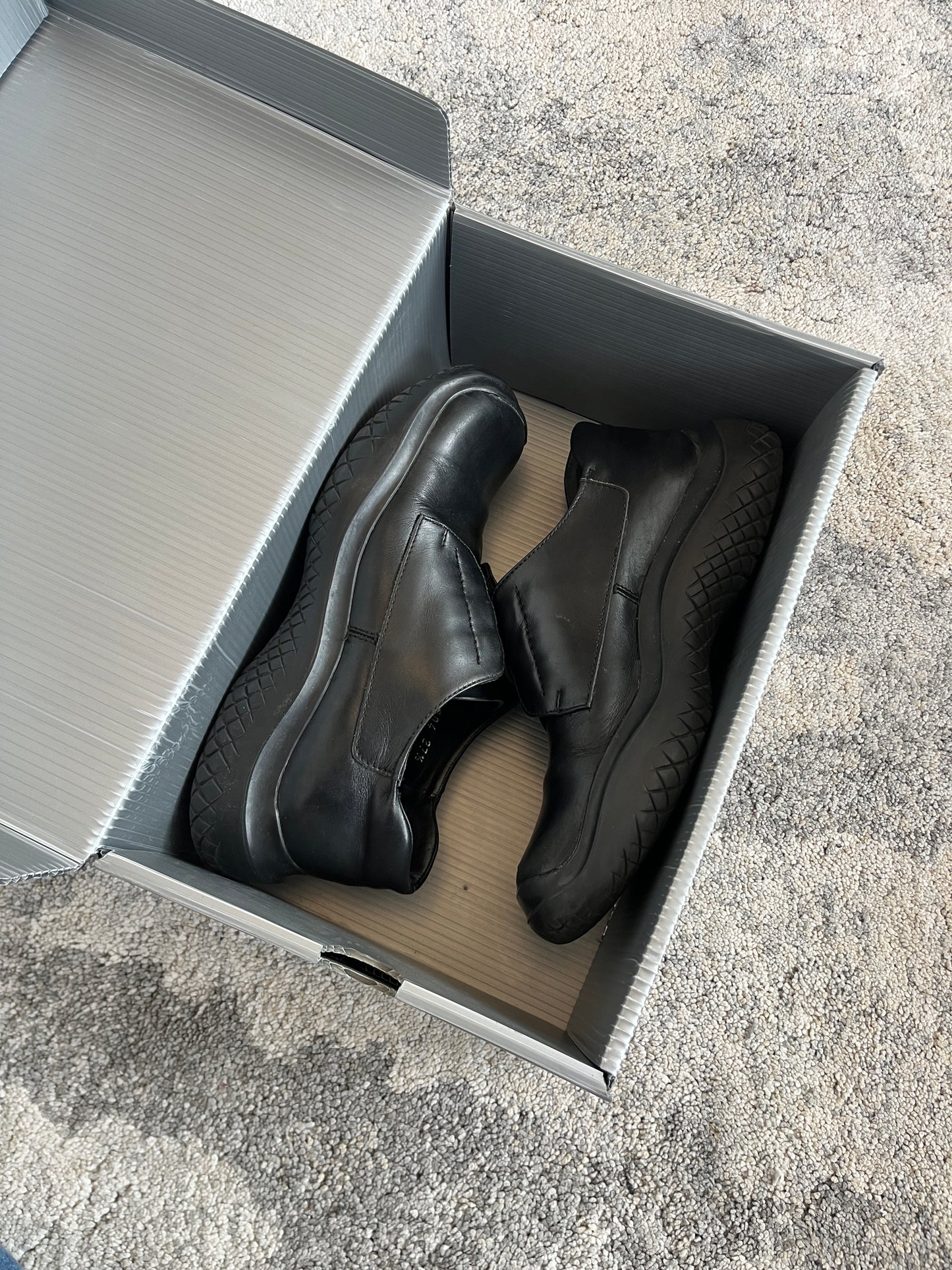 Prada FW1999 vibram soles square derby