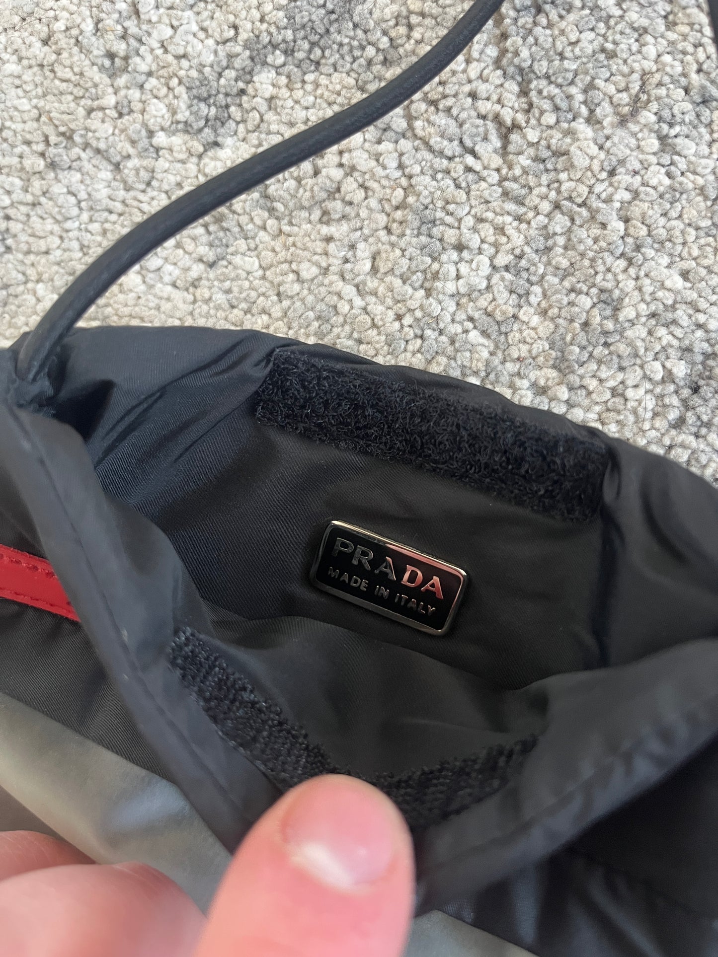 Prada SS1999 nylon & latex pouch bag