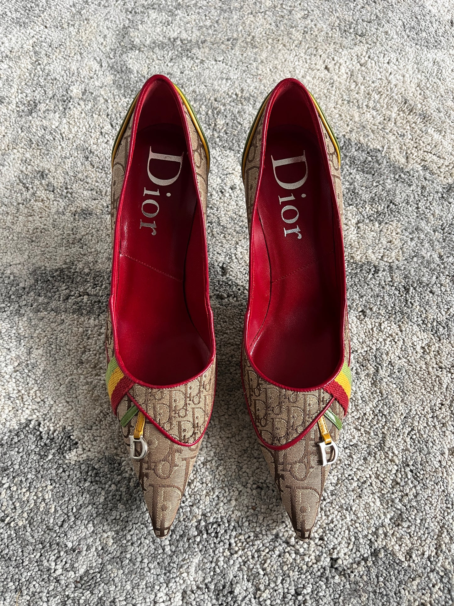 Dior FW2004 rasta monogram heels