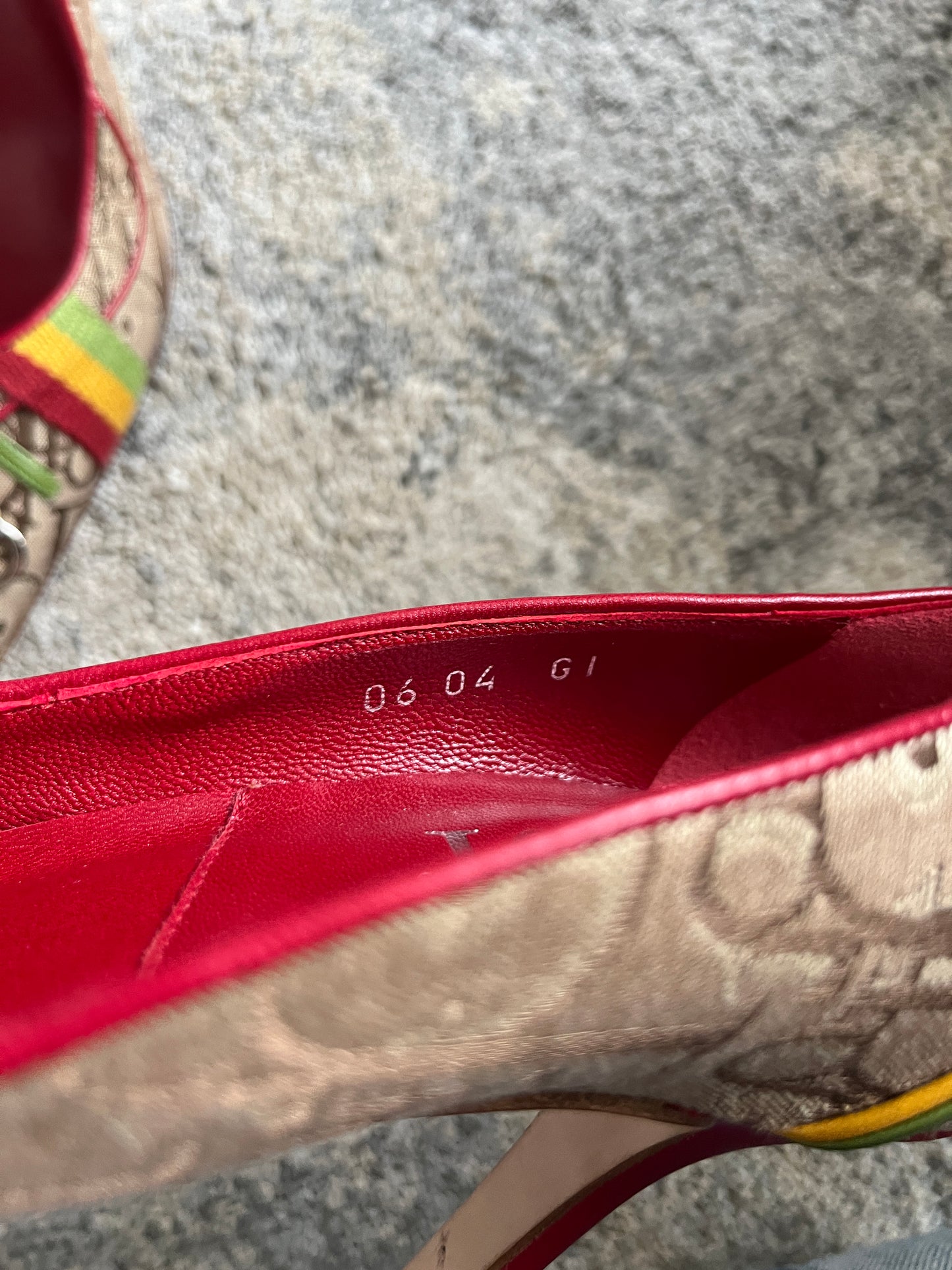 Dior FW2004 rasta monogram heels