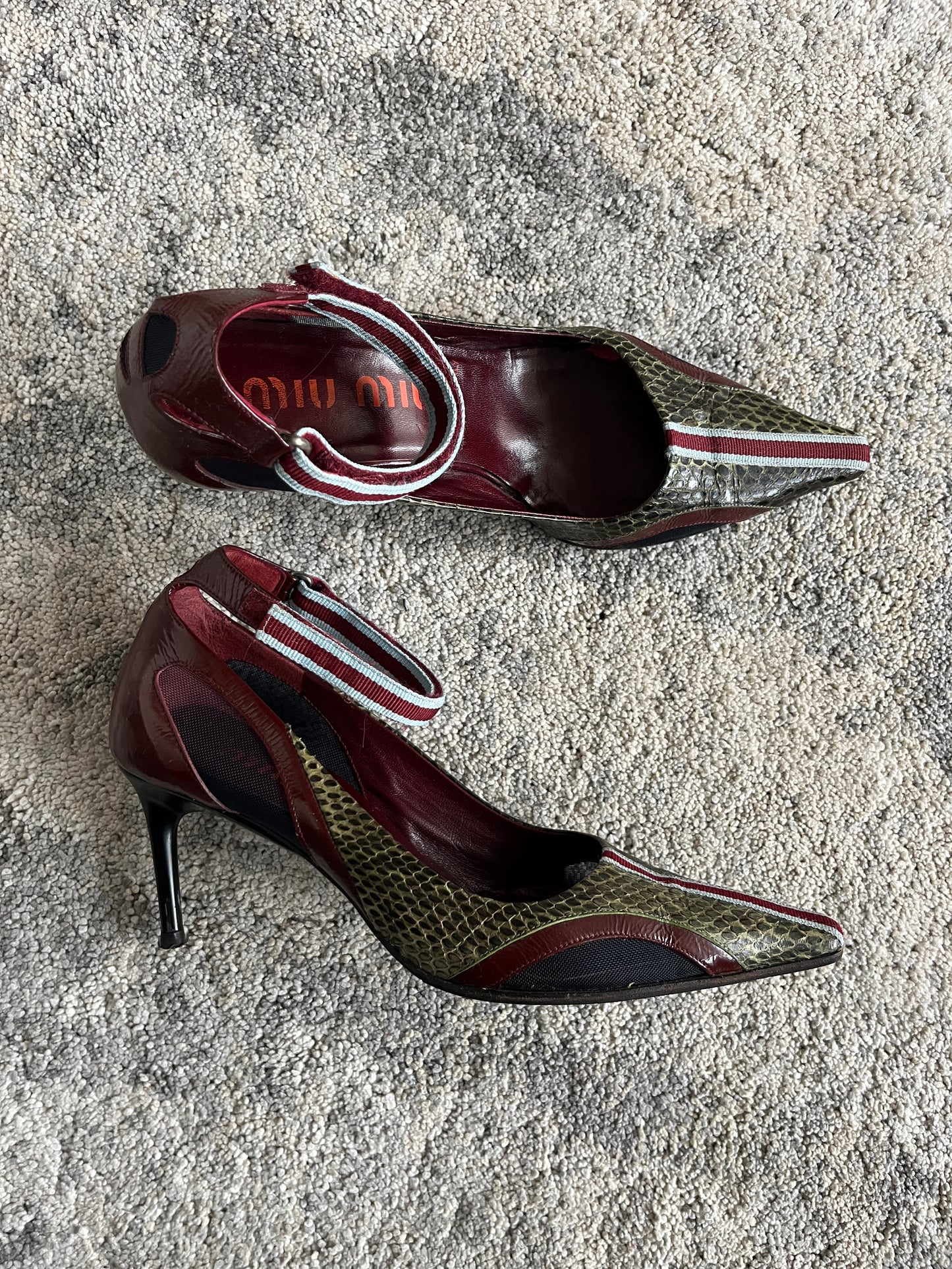 Miu Miu 2000 python & patent heels